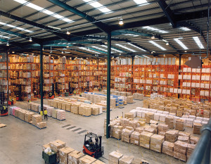 Modern Warehouse with Pallet Rack Storage System